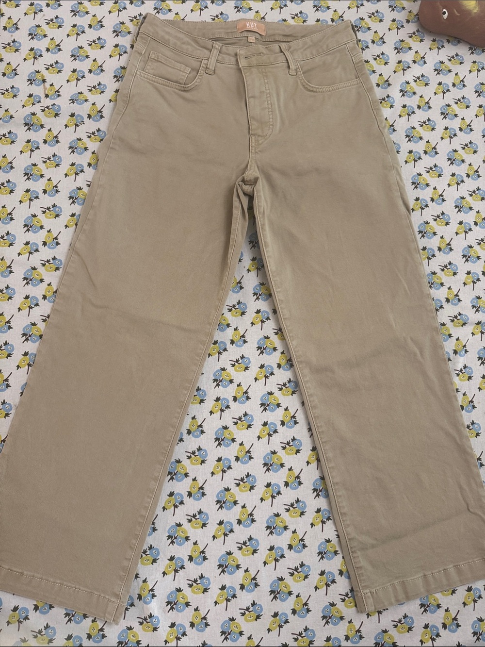 Kut from the Kloth Women's Straight-Leg Chinos in Tan